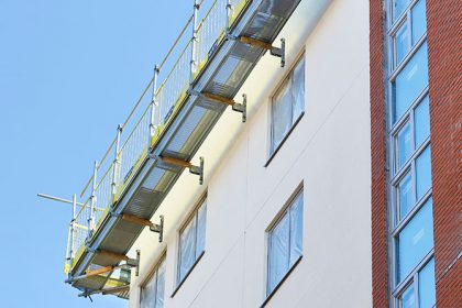 Working platform with edge protection