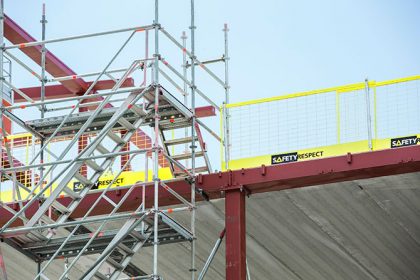 Stair tower edge protection