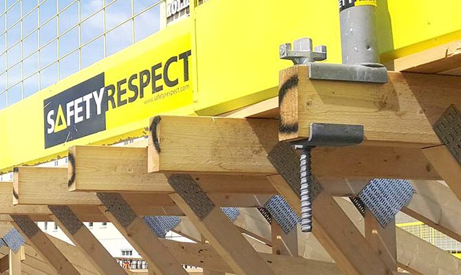 wood beam clamp for edge protection