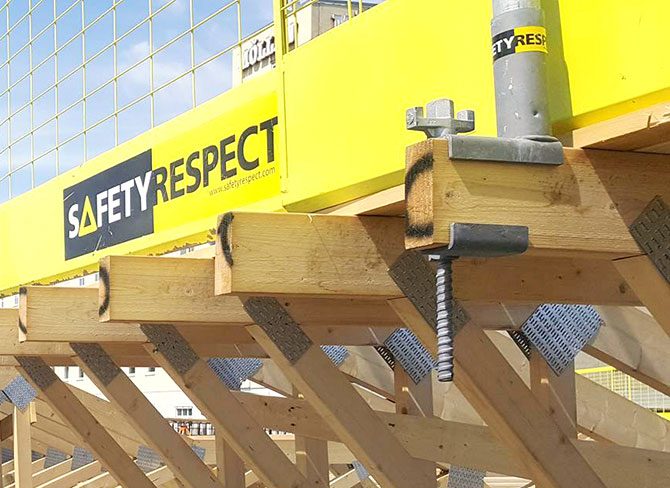 wood beam clamp for edge protection
