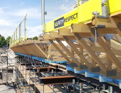 Wood beam clamp bridge